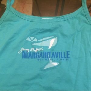 Jimmy Buffett margaritaville large blue tank fl.